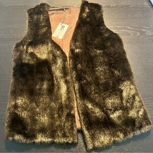 Vintage Brown Faux Fur Vest